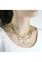 Collana Girocollo Spina Di Pesce Snake Maglia Piatta Oro Giallo 18kt Misura Large Fantasia Monile 2NC92FM