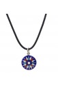 Collana Cordino Rosa Dei Venti Argento 925 Smalto A Fuoco Fantasia Monile 8100