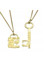 Collana Coppia Lui Lei Charms Lucchetto Chiave Divisibili Argento Gold Incisioni Amore Lovelook CAT/G 1645 2172
