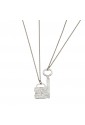 Collana Coppia Lui Lei Charms Lucchetto Chiave Divisibili Argento Incisioni Amore Lovelook CAT/B 1545