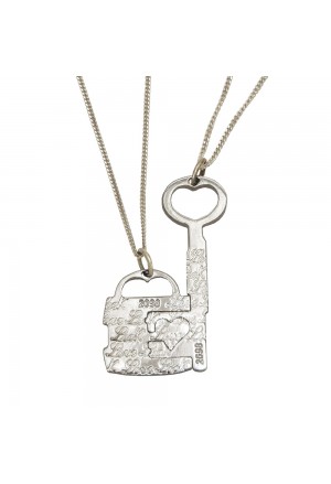 Collana Coppia Lui Lei Charms Lucchetto Chiave Divisibili Argento Incisioni Amore Lovelook CAT/B 1545
