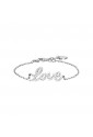 Bracciale Luca Barra Scritta Love Cristalli Bianchi Amore Acciaio BK2402