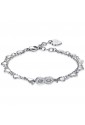 Bracciale Doppio Filo Luca Barra Cuore Infinito Cristalli Acciaio BK2342