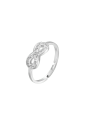 Anello Luca Barra Acciaio Infinito Cristalli Bianchi Misura S Regolabile Donna ANK189
