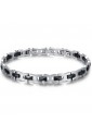 Bracciale Luca Barra Acciaio Elementi Ceramica Nera Uomo BA1129