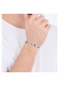 Bracciale Luca Barra Acciaio Elementi Ceramica Nera Uomo BA1129