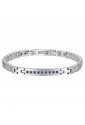 Bracciale Luca Barra Acciaio Anallergico Cristalli Blu BA1496