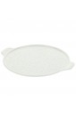 Piatto Torta Hervit Porcellana Bianca Roselline Manici New Bone China 28447