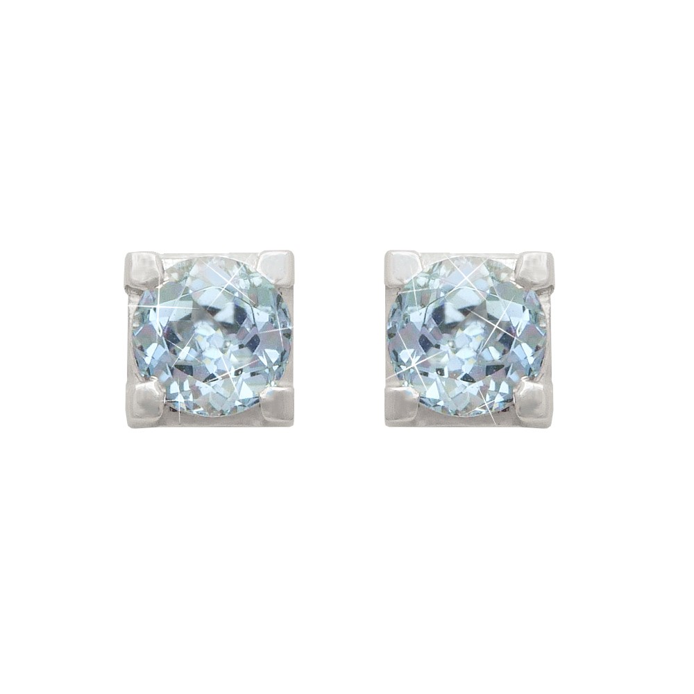 Orecchini Cubo In Vetro Di Murano Art Collection - Acqua - Fatti A Mano, 10mm - 3