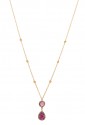 Collana Oro Rosa 18kt Pietre Radici Rubino Fantasia MonileP45CIFM