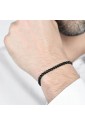 Bracciale Luca Barra Acciaio Anallergico Perle Nere Uomo BA1522
