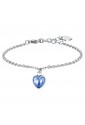 Bracciale Luca Barra Acciaio Anallergico Cuore Punto Luce Azzurro BK2414