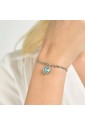 Bracciale Luca Barra Acciaio Anallergico Cuore Punto Luce Azzurro BK2414