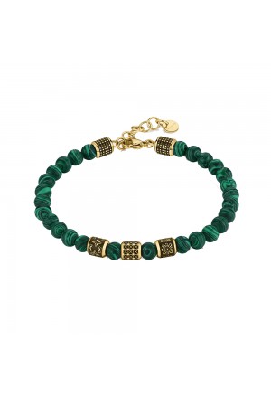 Bracciale Uomo Bullet Acciaio Gold Pietre Verdi Brosway BUL30