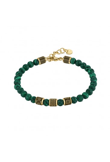 Bracciale Uomo Bullet Acciaio Gold Pietre Verdi Brosway BUL30