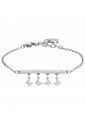 Bracciale Luca Barra Acciaio Anallergico Farfalle Pendenti Cristalli Bianchi BK2433