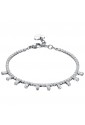 Bracciale Luca Barra Acciaio Anallergico Cristalli Bianchi BK2443