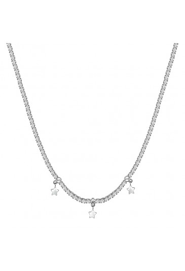 Brosway Collana Tennis Desideri - Acciaio 304 E Cristalli, Finitura Oro 14K, Con Stella