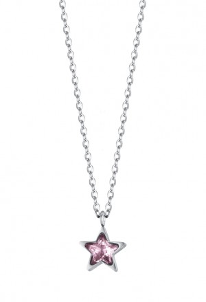 Collana Luca Barra Acciaio Anallergico Stella Punto Luce Rosa CK1818