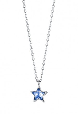 Collana Luca Barra Acciaio Anallergico Stella Punto Luce Azzurro CK1819