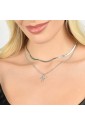 Collana Luca Barra Acciaio Anallergico Croce Cristalli Bianchi CK1831