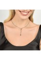 Collana Rosario Luca Barra Acciaio Anallergico Croci Sfere Nere CK1833