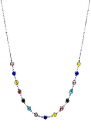 Collana Luca Barra Acciaio Anallergico Cristalli Multicolor CK1853