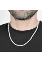 Collana Luca Barra Acciaio Anallergico Perle Bianche Uomo CL296