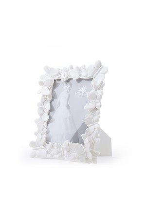 Cornice Hervit Porcellana Bianca Farfalle Misura Foto 8,5X13CM 26954