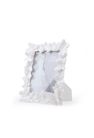 Cornice Hervit Porcellana Bianca Farfalle Misura Foto 8,5X13CM 26954