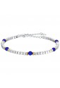 Bracciale Luca Barra Acciaio Anallergico Pietre Blu Elementi Gold BA1506