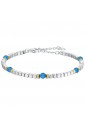 Bracciale Luca Barra Acciaio Anallergico Pietre Azzurre Elementi Gold BA1507