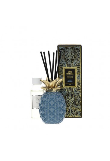 Profumatore Portaessenza Gres Ananas Celeste Oro Profumo 50ML Hervit 28323