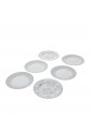 Set Sei Piatti Dessert Hervit Porcellana Bianco Grigio Kalahari 28504