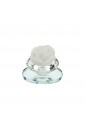 Portacandela Hervit Cristallo Sfaccettato Candela Rosa Bianca 28684