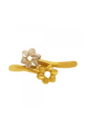 Anello Fiore Oro Giallo Oro Bianco 18KT Misura 12 Regalo Comunione Fantasia Monile 0CUCKFM