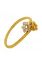 Anello Fiore Oro Giallo Oro Bianco 18KT Misura 12 Regalo Comunione Fantasia Monile 0CUCKFM