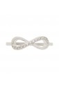 Anello Infinito Cristalli Oro Bianco 18KT Misura 14 Love Amore Fantasia Monile SKYRLFM