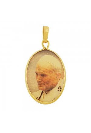 Ciondolo San Giovanni Paolo II Papa Wojtyla Oro 18kt Madreperla Sacro Fantasia Monile HFVJRFM