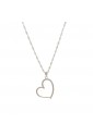 Collana Girocollo Ciondolo Cuore Oro Bianco 9kt Anallergico Fantasia Monile 7XGW4FM