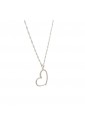 Collana Girocollo Ciondolo Cuore Oro Bianco 9kt Anallergico Fantasia Monile 7XGW4FM
