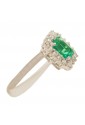 Anello Smeraldo Verde Rettangolare Ct 0,74 Diamanti Naturali Oro Bianco 18kt Mario Porzio MP72-170-SMX