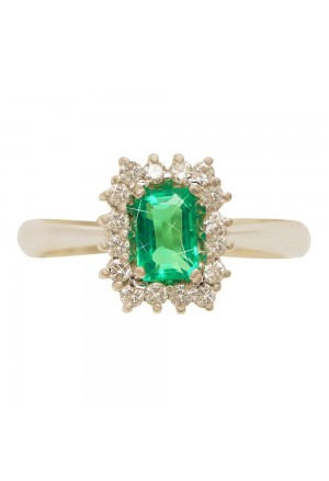 Anello Mario Porzio Smeraldo Diamanti Oro 18kt Verde MP72-170-R3C3