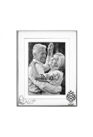 Cornice Portafoto 60° Anniversario Nozze Diamante Argento Bilamina Pumo Misura 10X15 Thilia 453550