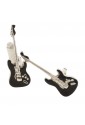 Gemelli Argento 925 Chitarra Elettrica Smalto Nero Fatto A Mano Made In Italy Fantasia Monile E1E47FM