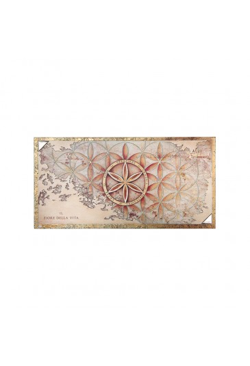 Quadro Il Fiore Della Vita Argento 925 Legno Misura 15,50x30,50 Regalo Matrimonio Acca QD.140