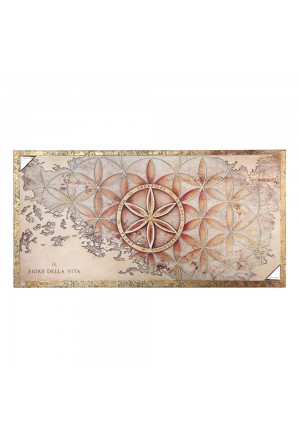 Quadro Il Fiore Della Vita Argento 925 Legno Misura 20x40 Regalo Matrimonio Acca QD.140