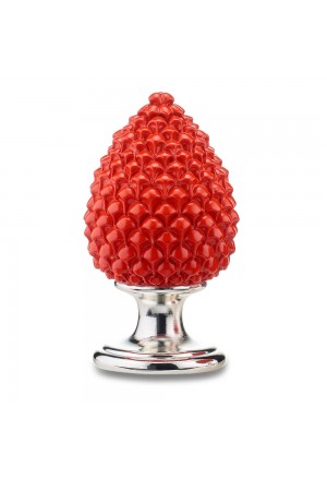 Pigna Portafortuna Soprammobile Rosso Silver Misura Large Regalo Augurale Acca AR 660 P/ROSSO