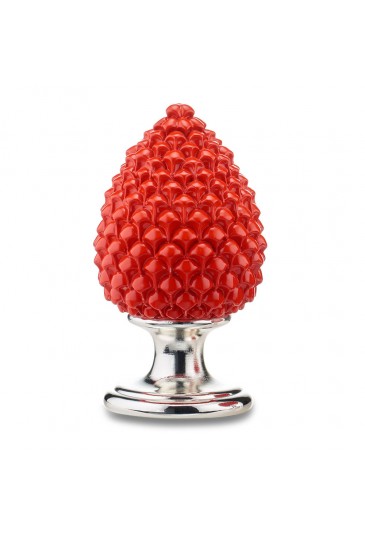 Pigna Portafortuna Soprammobile Rosso Silver Misura Large Regalo Augurale Acca AR 660 P/ROSSO