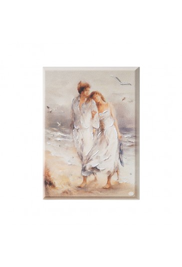 Quadro In Riva Al Mare Argento 925 Legno Misura 17x24 Regalo Matrimonio Acca QD.797